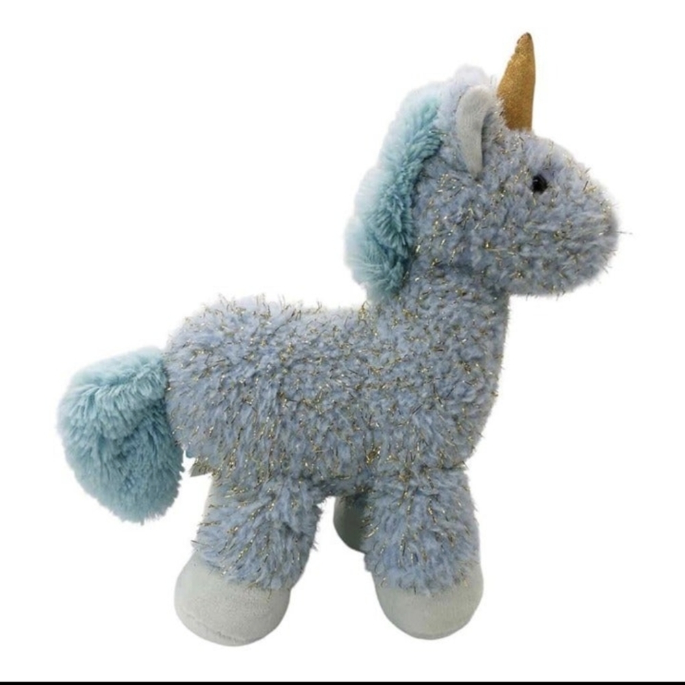 Baby Voyagers Glitter Blue Plush Stuffed Unicorn